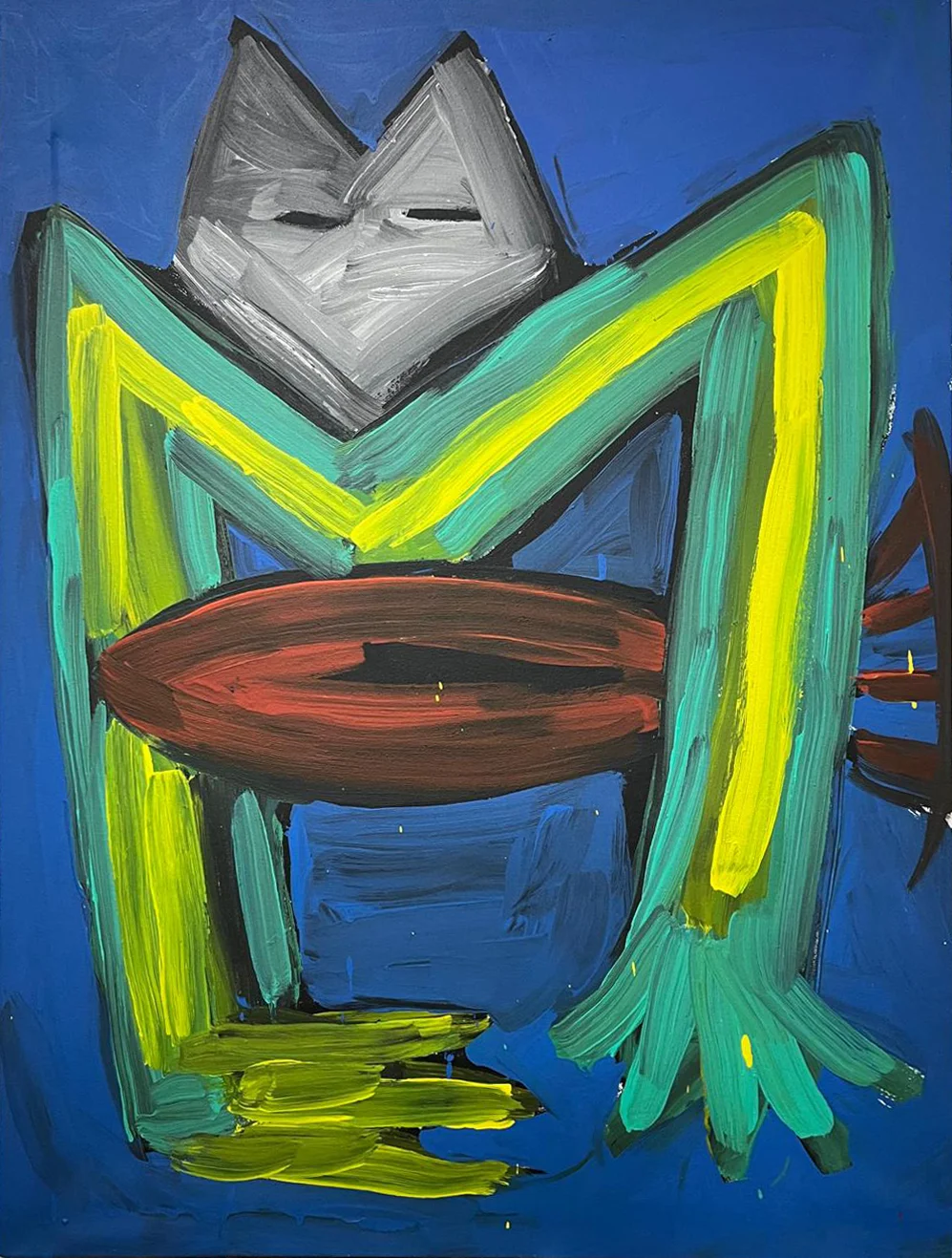 Home-peixe, 1985 Óleo y acrílico sobre lienzo 130 X 97 cm