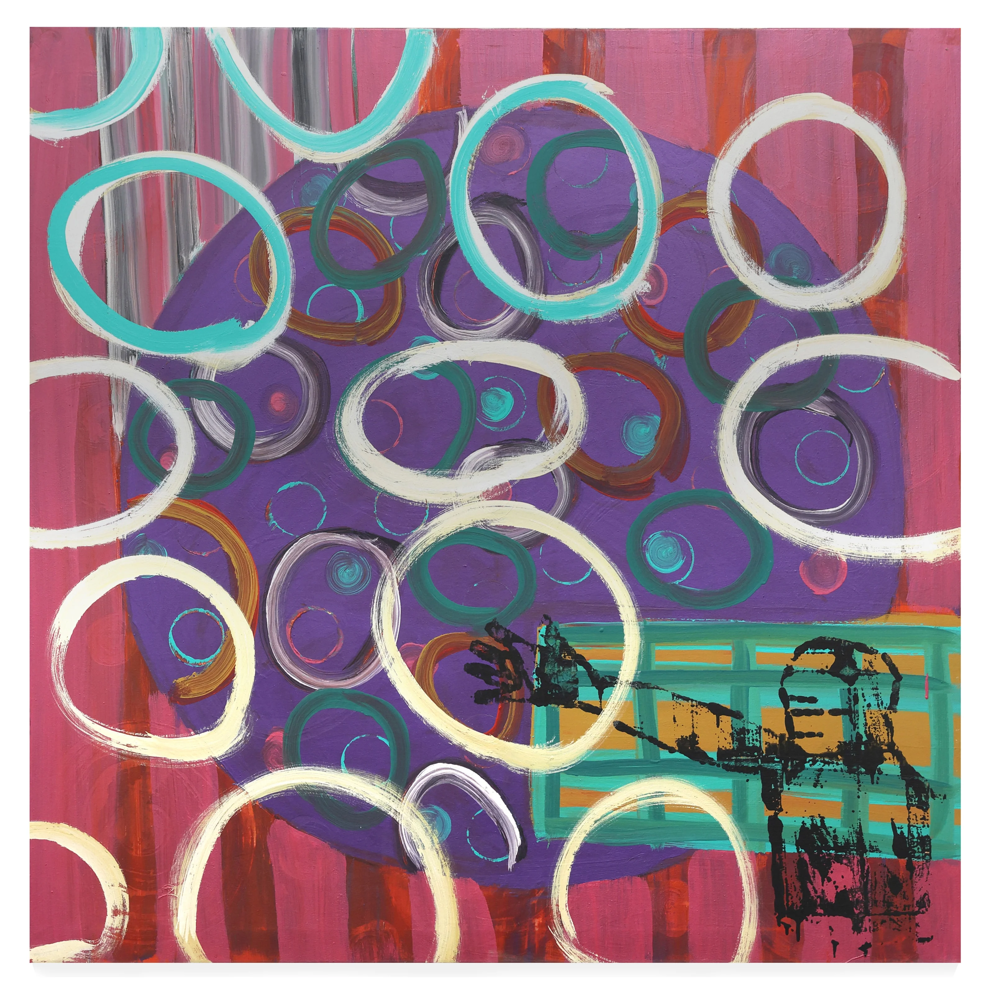 Burbujas, 2021, Painting on canvas, 150 x 150 cm