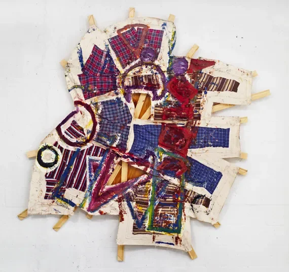 Purple circle geometric quilt, 2017
