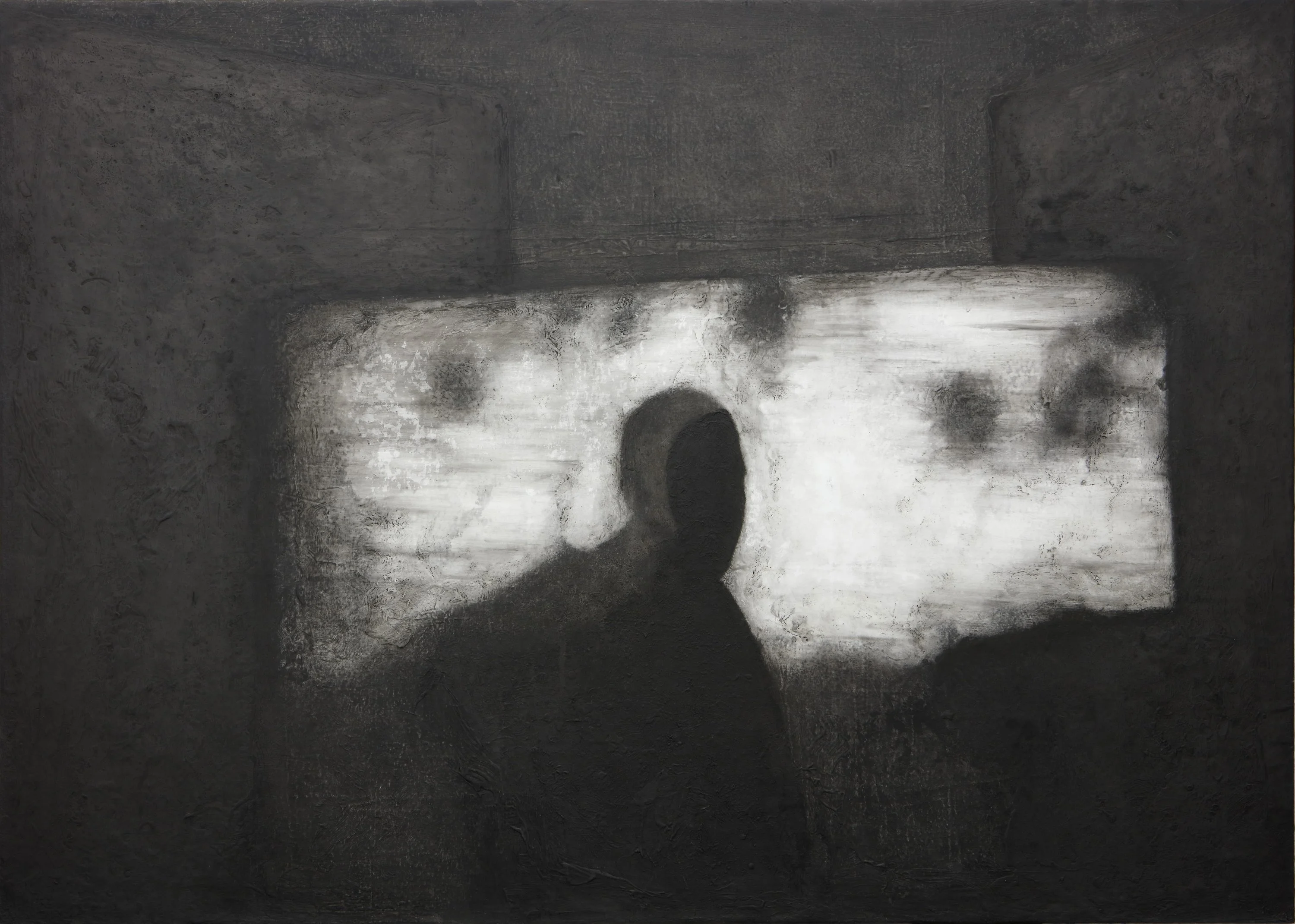 Untitled, 2017, Oil, ink and mixed medium on canvas, 137.2 x 190.5 cm