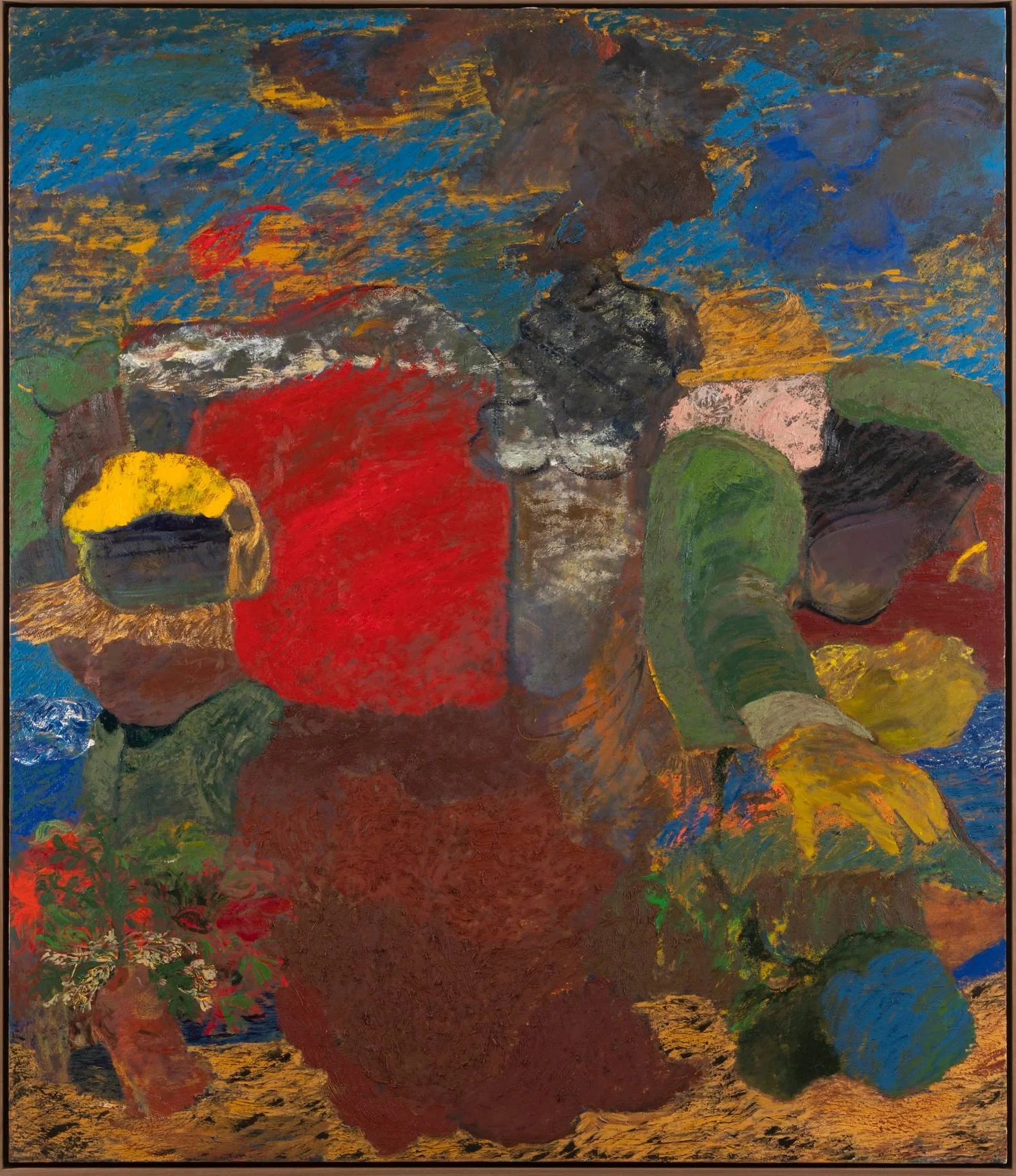 At the Depot, 2021-2022, Oil on canvas, 188 x 162.2 cm, 74 x 63 7/8 inches