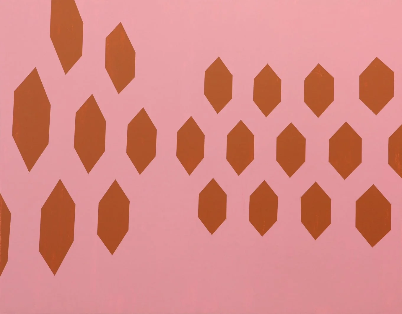 Melnikov, Rose and Rust, 2012, Acrylic on canvas, 91.4 x 116.8 cm, 36 x 46 inches